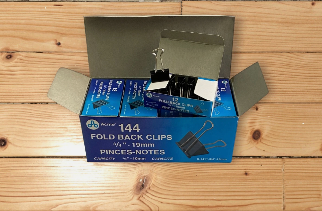 Acme Small Fold Back Binder Clips | 3/4" (19 mm) | Box of 12 | Heavy-Duty Paper Clamps | Buy 12 Boxes and Save 25%!