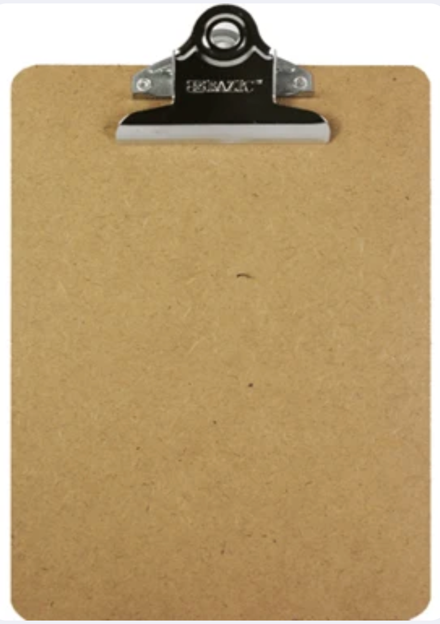 9" x 12" Hardboard Clipboard | Letter Size Clipboard with Heavy-Duty Metal Clip