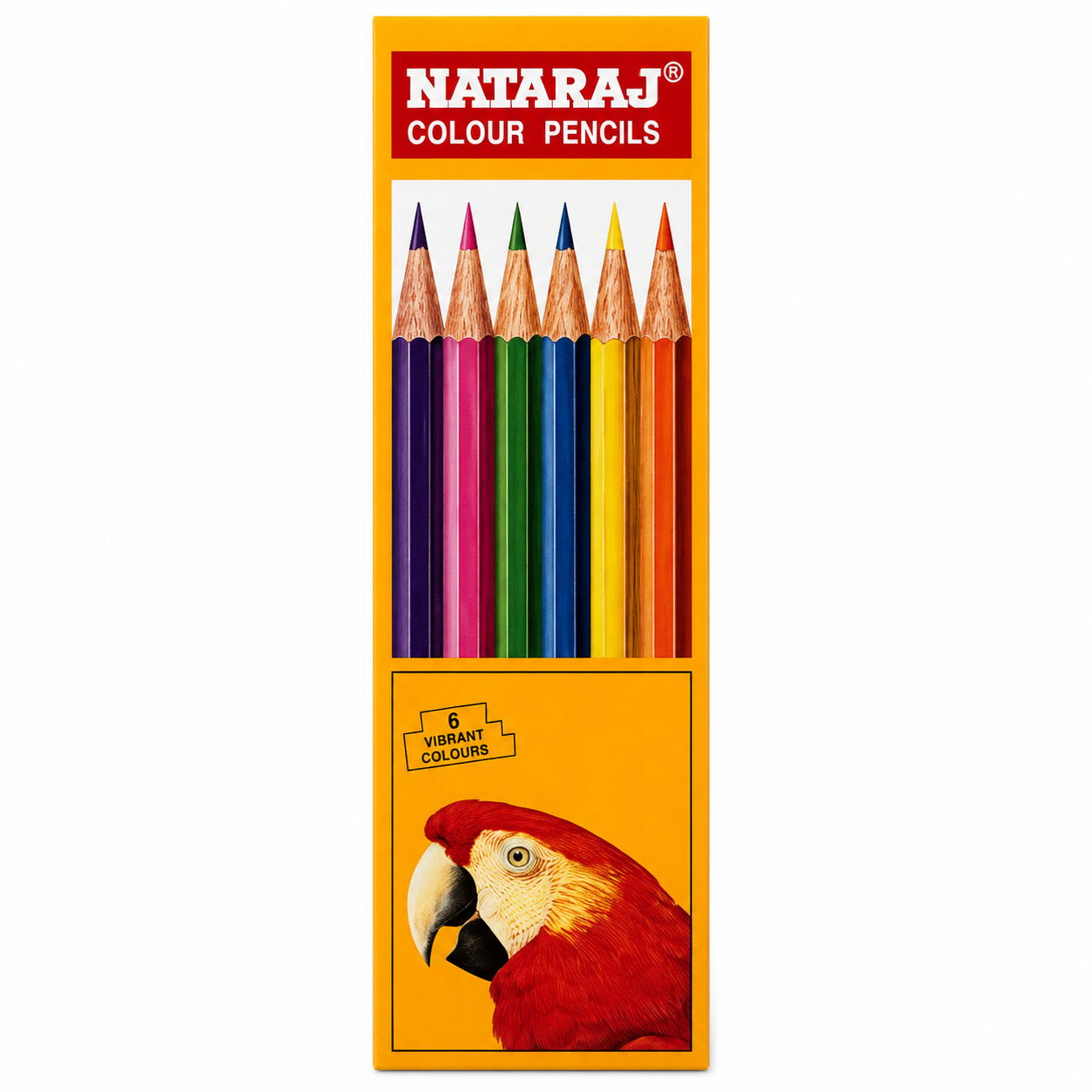 Nataraj® Colour Pencils | 6 Vibrant Colors | Includes FREE Sharpener | Student Art Supplies | School Coloring Pencils