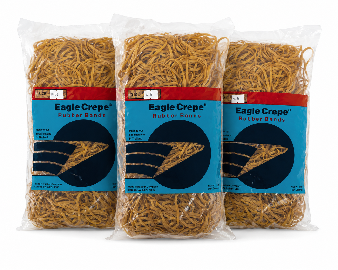 Eagle Crepe® Rubber Bands | Size No. 32 | Tan | 1 lb Bag | Heavy-Duty Elastic Bands