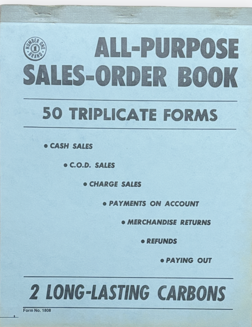 All-Purpose Sales Order Book | 50 Triplicate Forms with Carbon Paper | Vintage NOS | Clearance Sale