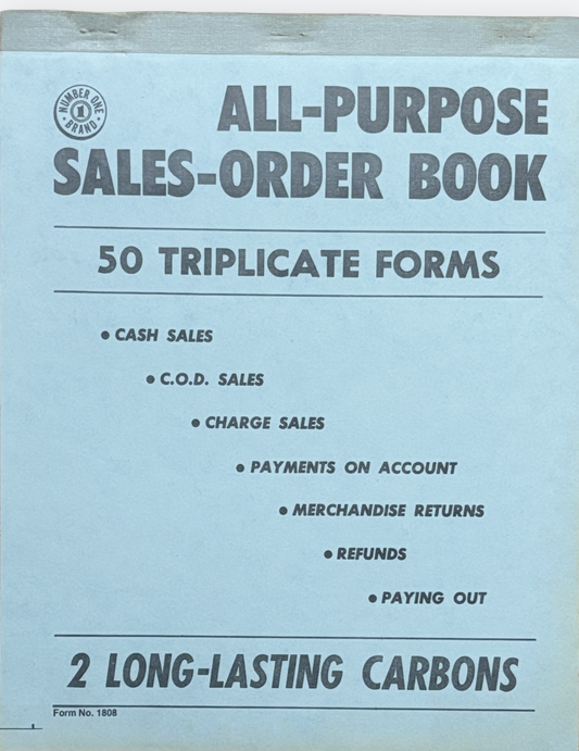 All-Purpose Sales Order Book | 50 Triplicate Forms with Carbon Paper | Vintage NOS | Clearance Sale