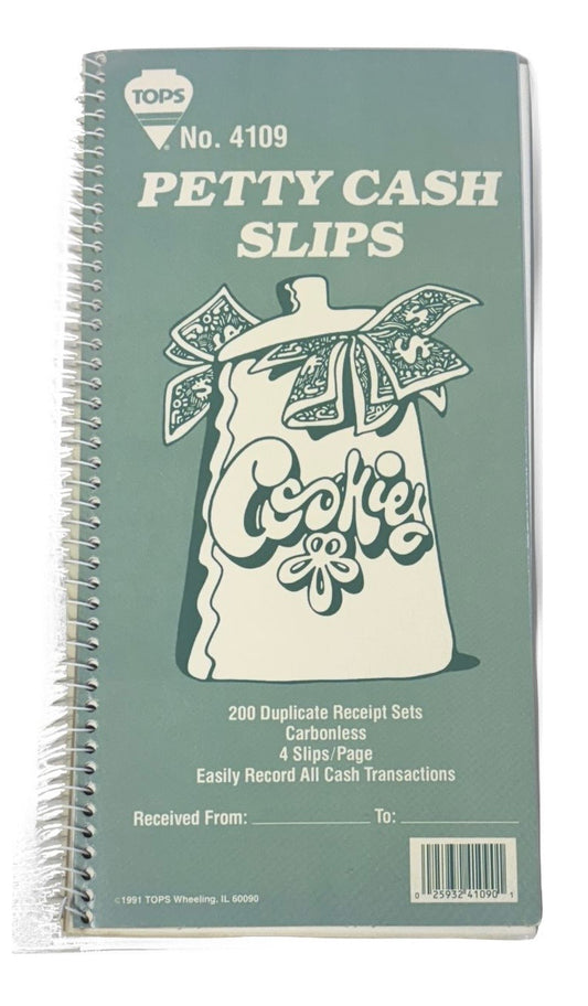 TOPS No. 4109 Petty Cash Slips | Carbonless Duplicate Receipt Book | 200 Sets