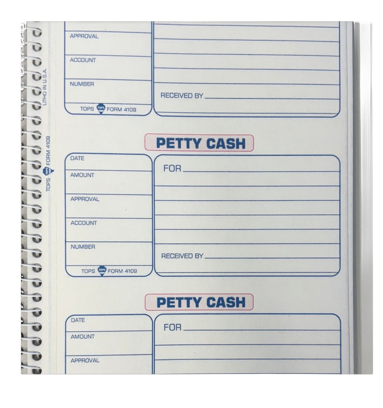 TOPS No. 4109 Petty Cash Slips | Carbonless Duplicate Receipt Book | 200 Sets