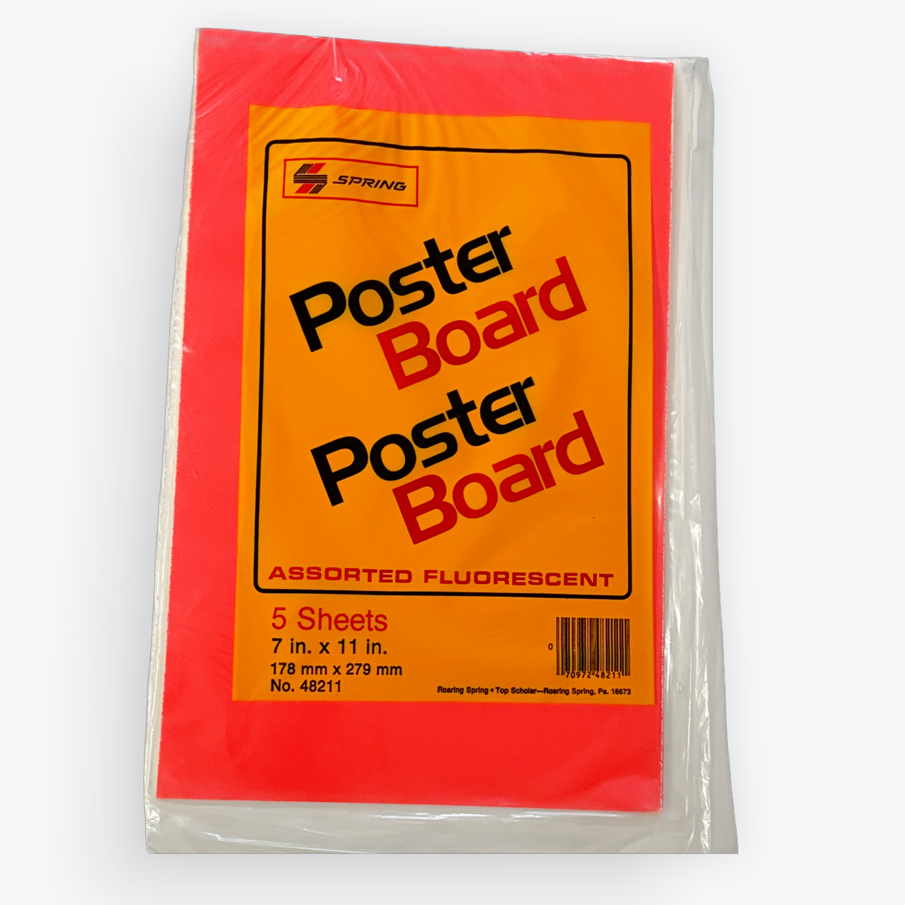 Fluorescent Poster Boards | Cartulinas | 7" x 11" | Pack of 5 Sheets