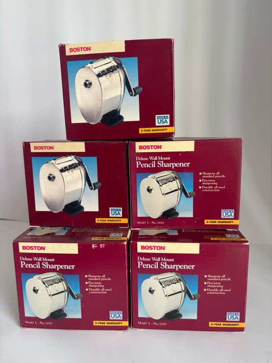 Boston Deluxe Wall Mount Pencil Sharpener Model L No. 1041 – Sacapuntas Metálico de Pared | Nuevo Vintage (NOS) | Made in USA