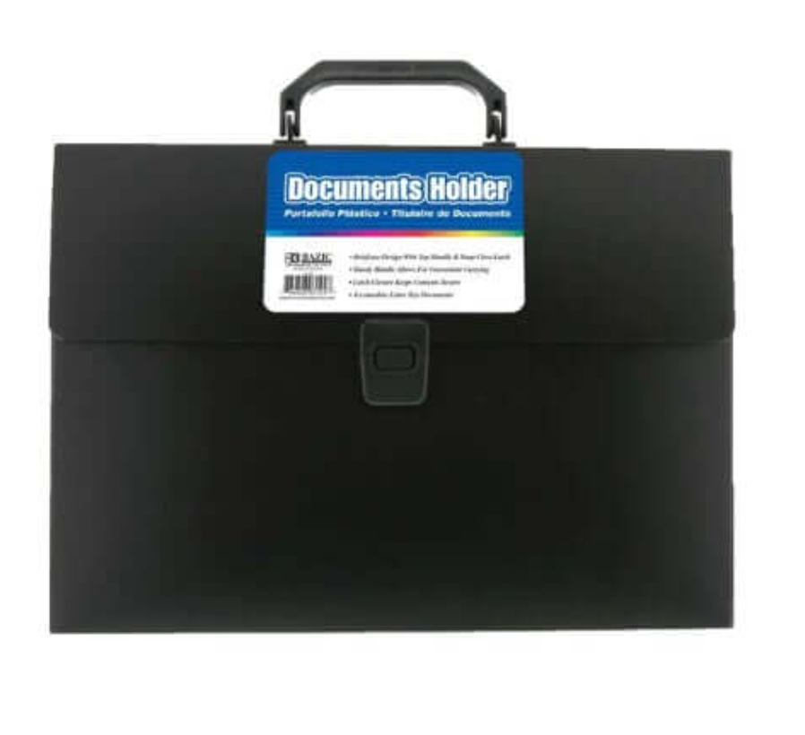 Document Holder with Handle | Letter Size Expanding File Case | Portable Plastic Organizer