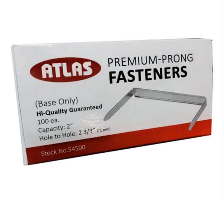 Bases Metálicas para Fasteners de Dos Piezas | 2" Capacidad | 100 Unidades | Para Organización de Documentos y Archivos