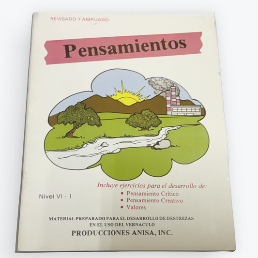 Pensamientos Nivel VI-1 (Revisado y Ampliado) | Producciones Anisa | Pensamiento Crítico y Creativo | Vintage NOS | Libro Educativo en Español