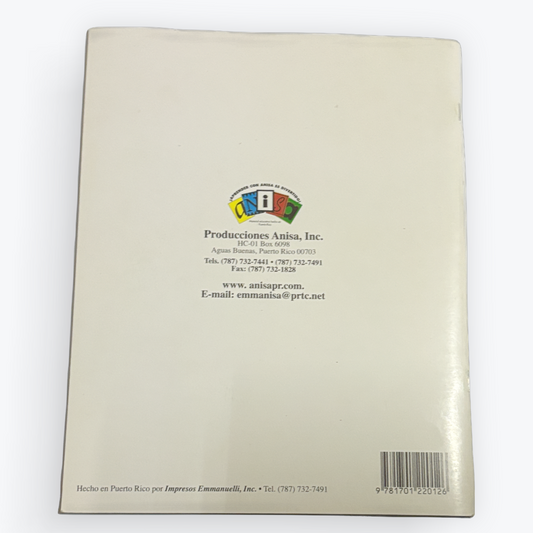 The back cover of a book featuring the ANISA logo and barcode on a light beige background.