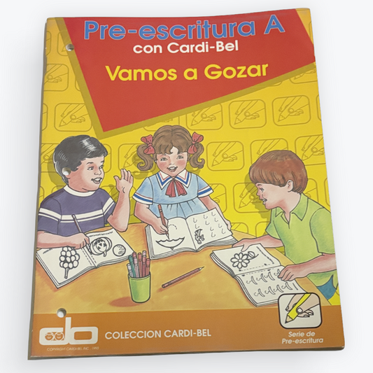 Pre-escritura A con Cardi-Bel: Vamos a Gozar | Colección Cardi-Bel | Vintage NOS | Libro Preescolar de Escritura Inicial