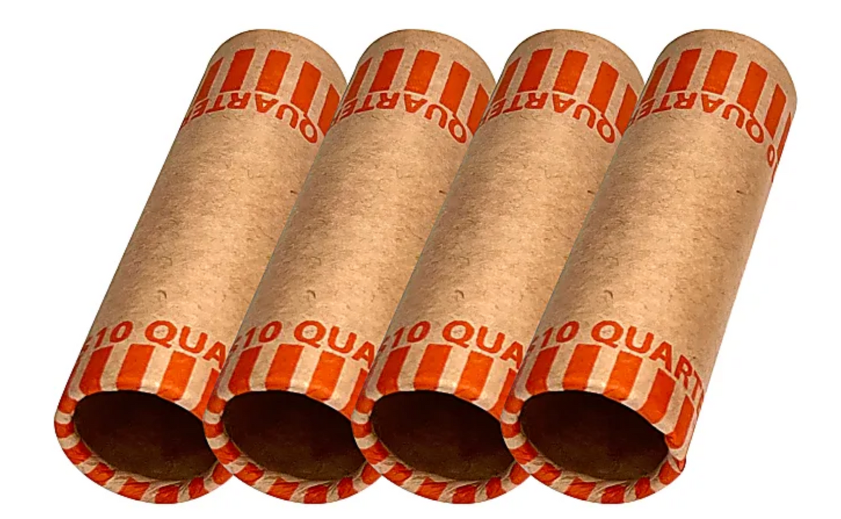 Envolturas para Monedas de 25¢ | Paquete de 36 Rollos para Quarters | Papel para Clasificación y Depósitos Bancarios