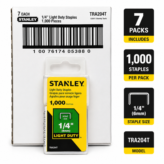 Stanley TRA204T 1/4" (6mm) Light Duty Staples | 1,000 Count | Save 15% When You Buy 7 or More